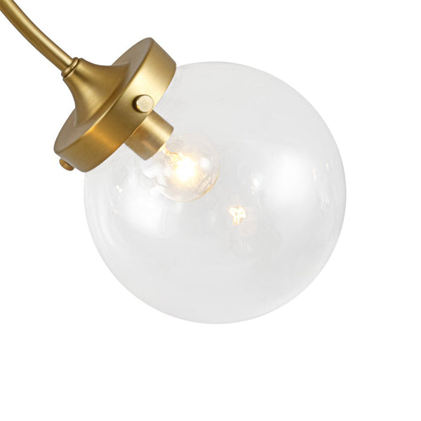 Chandelierias - Modern 4 - Light Clear Glass Globe Sputnik Semi - flush Mount - Semi Flush - Black -