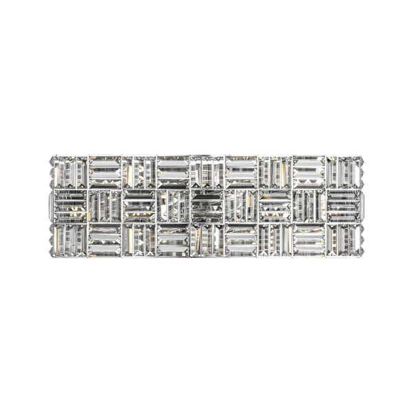 Chandelierias - Modern 4 - Light Crystal Grid Rectangle Wall Sconce - Wall Light - Polished Nickel -