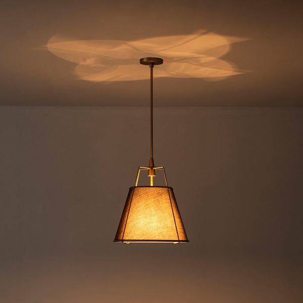 Chandelierias - Modern 4 - Light Fabric Conical Shade Pendant - Pendant - Black Shade & Gold Accents -