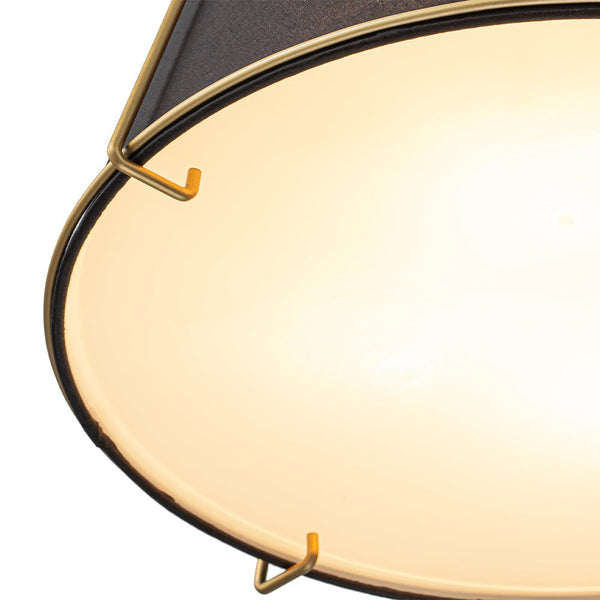 Chandelierias - Modern 4 - Light Fabric Conical Shade Pendant - Pendant - Black Shade & Gold Accents -