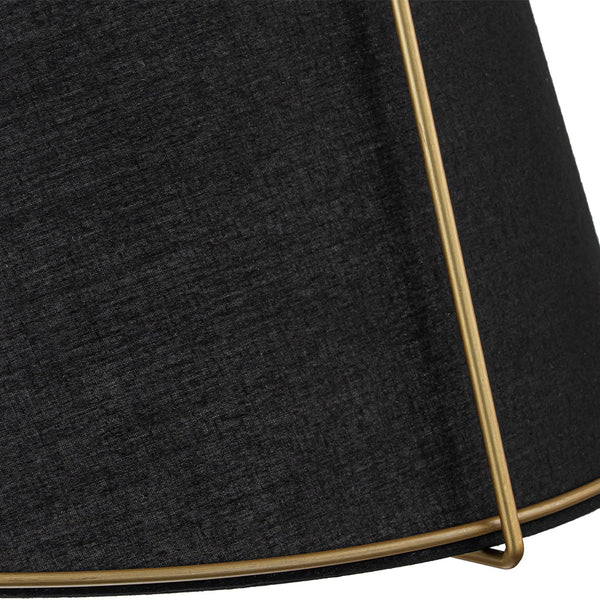 Chandelierias - Modern 4 - Light Fabric Conical Shade Pendant - Pendant - Black Shade & Gold Accents -