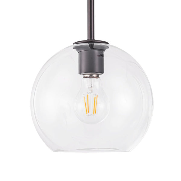 Chandelierias - Modern 4 - Light Hand - blown Clear Glass Globe Branch Chandelier - Chandelier - Oil - rubbed Bronze -
