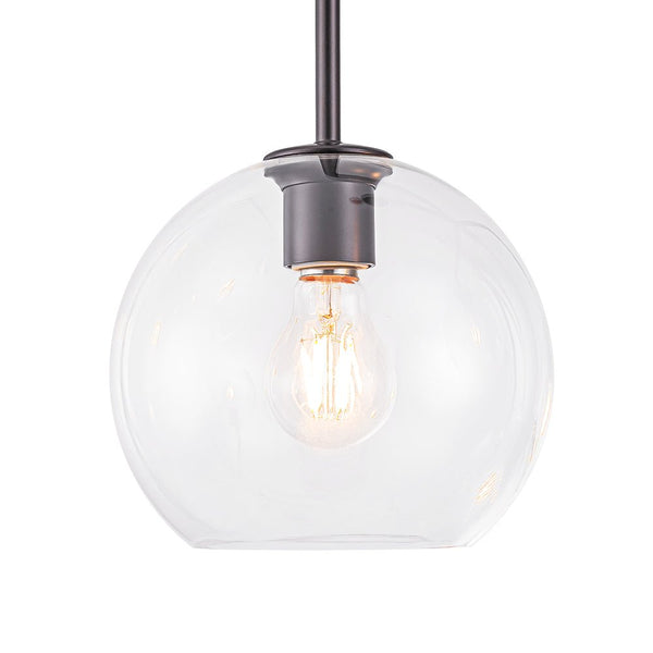 Chandelierias - Modern 4 - Light Hand - blown Clear Glass Globe Branch Chandelier - Chandelier - Oil - rubbed Bronze -