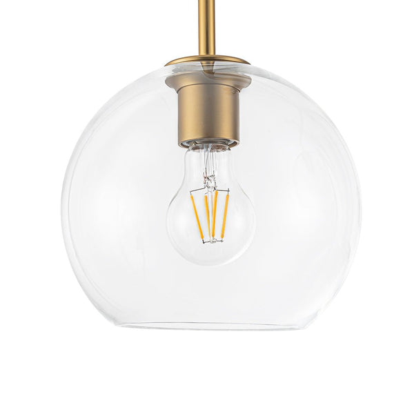Chandelierias - Modern 4 - Light Hand - blown Clear Glass Globe Branch Chandelier - Chandelier - Oil - rubbed Bronze -