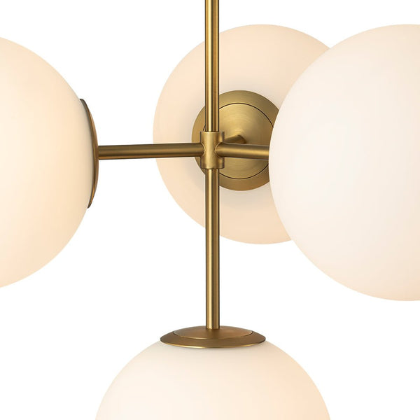 Chandelierias - Modern 4 - Light Matte Glass Globe Semi - Flush Mount Layered Chandelier - Chandelier - Black -