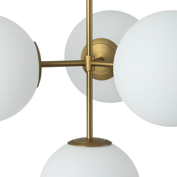 Chandelierias - Modern 4 - Light Matte Glass Globe Semi - Flush Mount Layered Chandelier - Chandelier - Black -