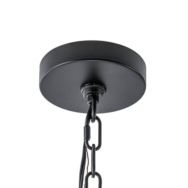 Chandelierias - Modern 4 - Light Square Cage Clear Glass Chandelier - Pendant - Black & Brass -