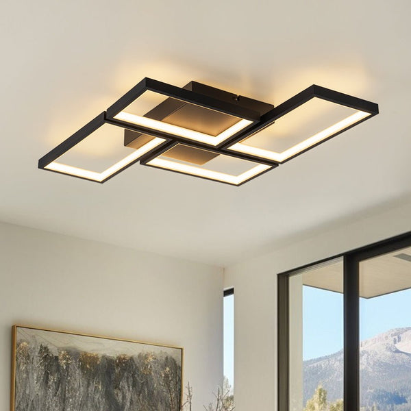 Chandelierias - Modern 4 - Light Square Grid Dimmable LED Semi - Flush Mount - Semi Flush - 4 - Light -