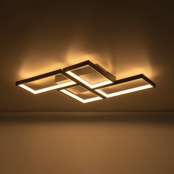 Chandelierias - Modern 4 - Light Square Grid Dimmable LED Semi - Flush Mount - Semi Flush - 4 - Light -