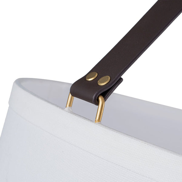 Chandelierias - Modern 4 - Light White Linen Shade Drum Pendant - Pendant - Brushed Brass -