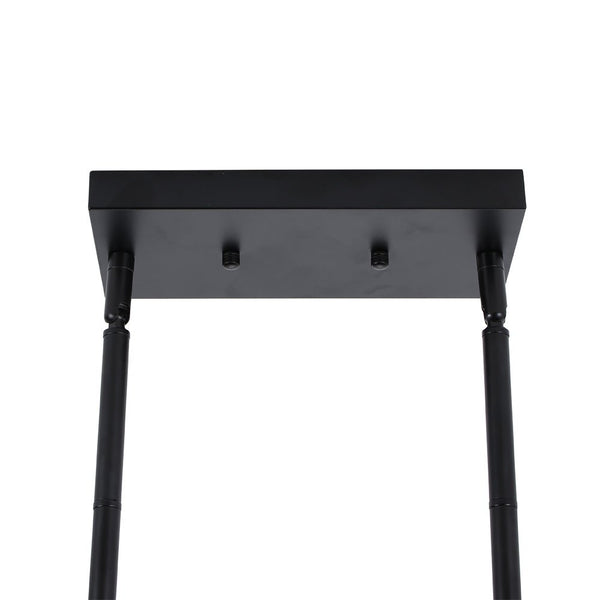 Chandelierias - Modern 5 - Light Dimmable Oblong Flower Glass Chandelier - Chandelier - Black -