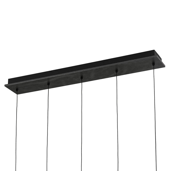 Chandelierias - Modern 5 - Light Ribbed Globe Dimmable LED Kitchen Pendant - Pendant - Matte Black -