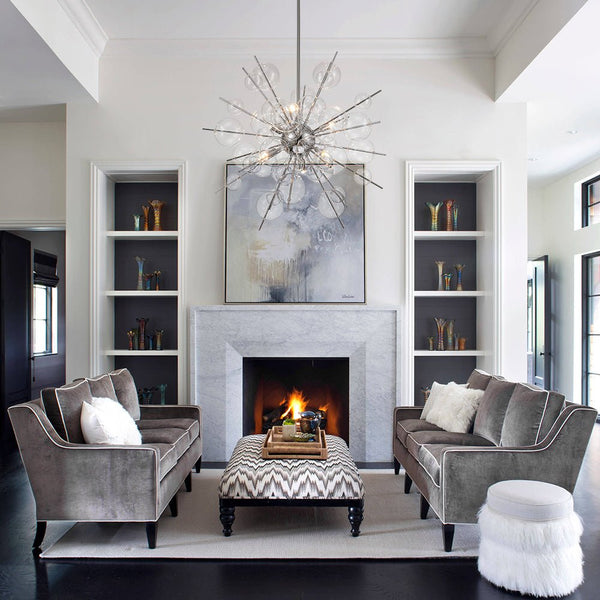 Chandelierias - Modern 6 - Light Bubble String Sputnik Chandelier - Chandelier - Chrome -