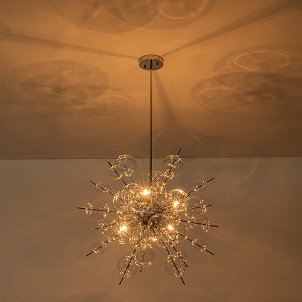 Chandelierias - Modern 6 - Light Bubble String Sputnik Chandelier - Chandelier - Chrome -