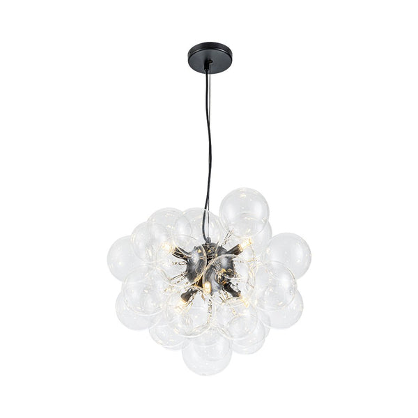 Chandelierias - Modern 6 - Light Clear Bubble Cluster Orb Chandelier - Chandeliers - Black -