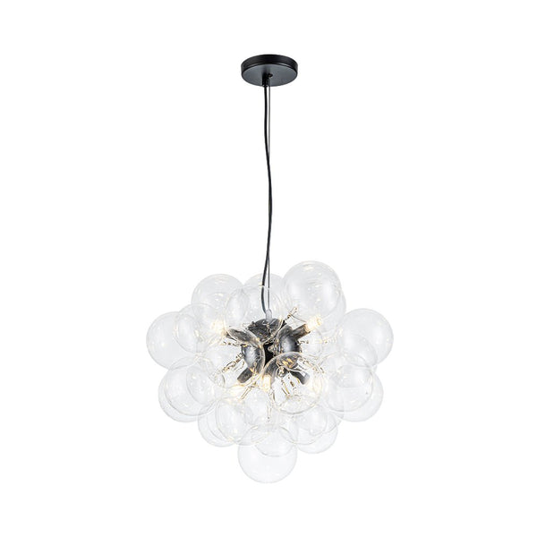Chandelierias - Modern 6 - Light Clear Bubble Cluster Orb Chandelier - Chandeliers - Black -