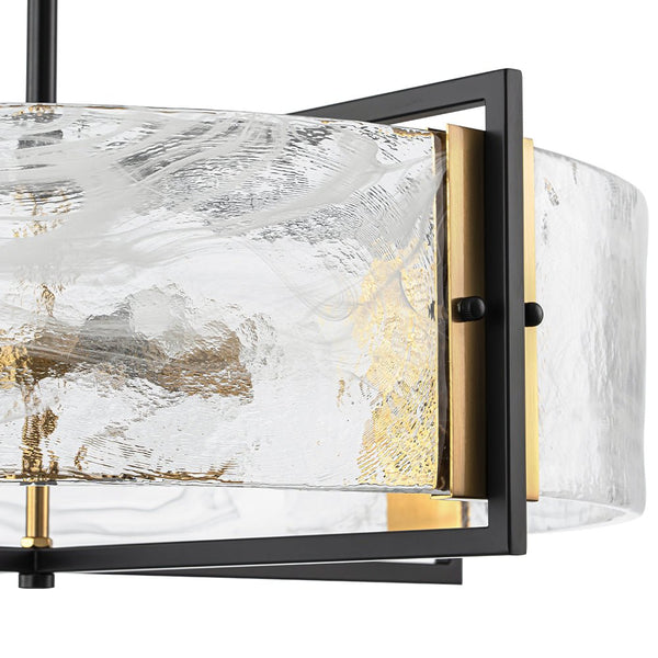 Chandelierias - Modern 6 - Light Cloud Glass Drum Pendant Chandelier - Chandeliers - 6 Bulbs -