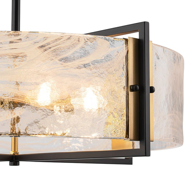 Chandelierias - Modern 6 - Light Cloud Glass Drum Pendant Chandelier - Chandeliers - 6 Bulbs -