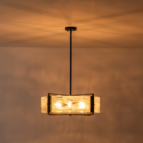 Chandelierias - Modern 6 - Light Cloud Glass Drum Pendant Chandelier - Chandeliers - 6 Bulbs -
