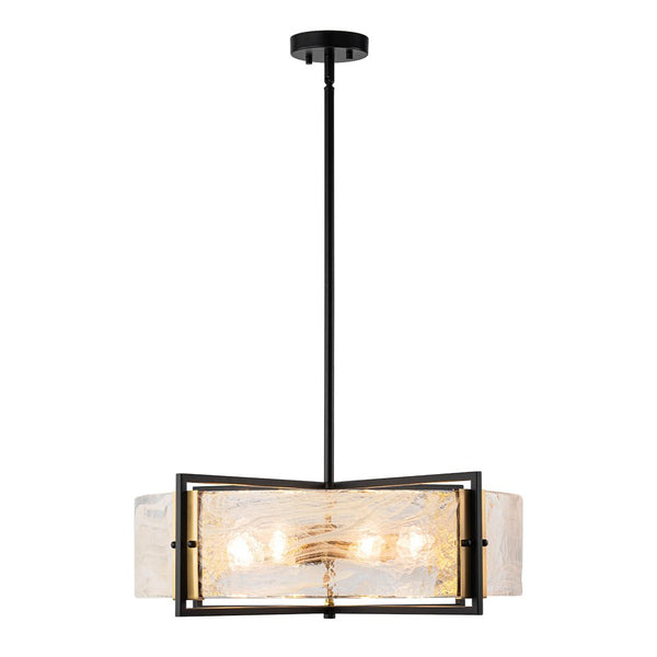 Chandelierias - Modern 6 - Light Cloud Glass Drum Pendant Chandelier - Chandeliers - 6 Bulbs -