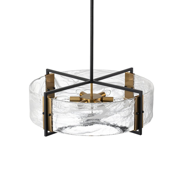 Chandelierias - Modern 6 - Light Cloud Glass Drum Pendant Chandelier - Chandeliers - 6 Bulbs -