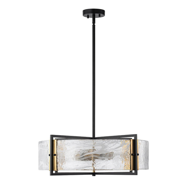Chandelierias - Modern 6 - Light Cloud Glass Drum Pendant Chandelier - Chandeliers - 6 Bulbs -