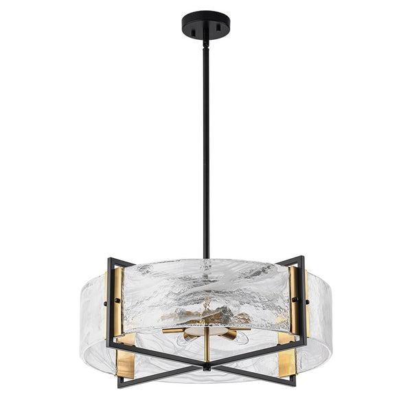 Chandelierias - Modern 6 - Light Cloud Glass Drum Pendant Chandelier - Chandeliers - 6 Bulbs -