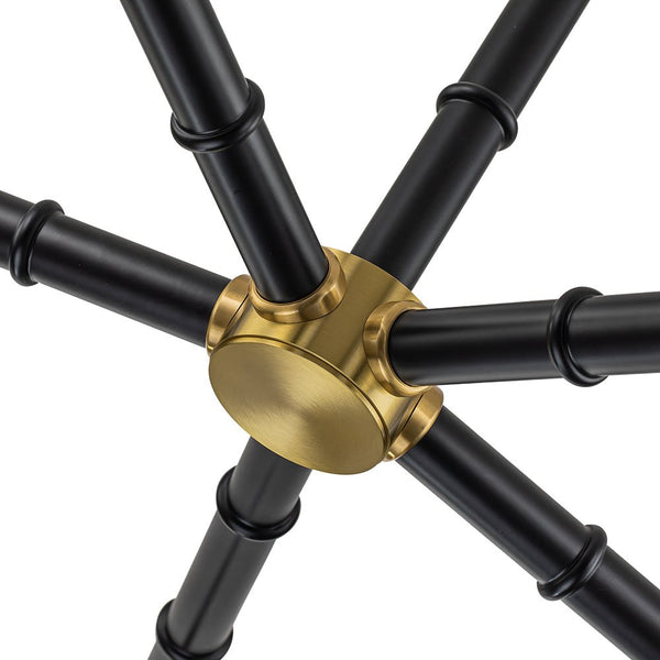 Chandelierias-Modern 6-Light Cone Brass & Black Sculptural Chandelier-Chandeliers-Brass & Black-