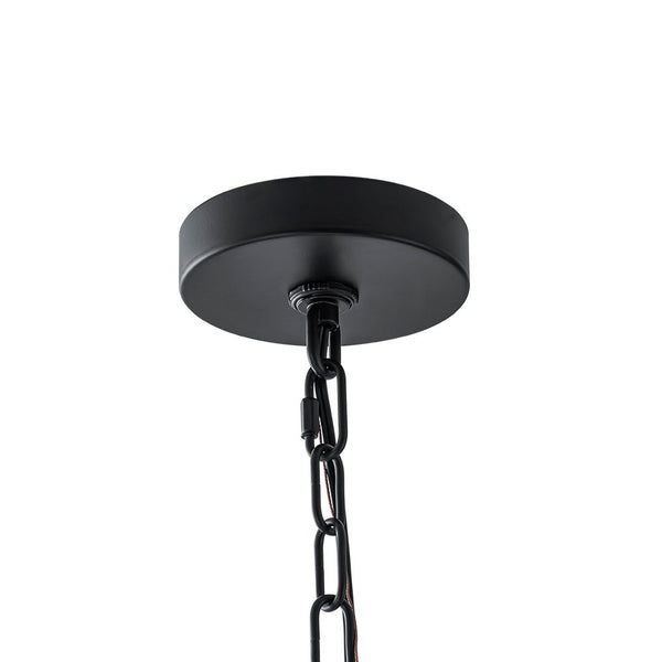 Chandelierias - Modern 6 - Light Hexagon Clear Glass Pendant Chandelier - Pendant - Brass and Black -