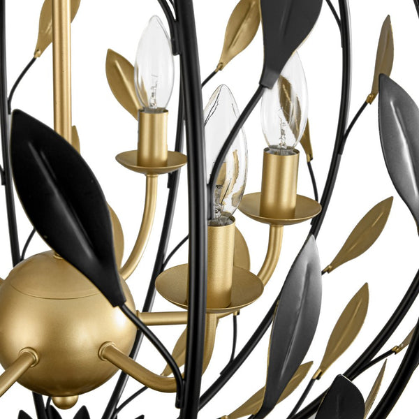 Chandelierias - Modern 6 - Light Metal Leaves Sphere Pendant - Chandeliers - 20.9in -