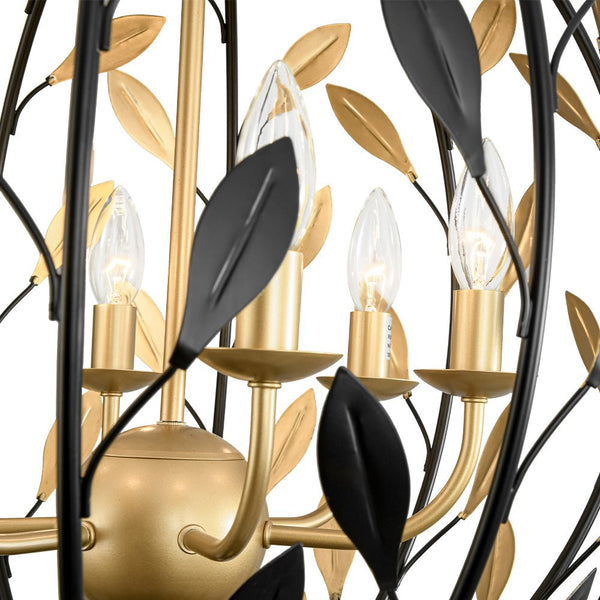 Chandelierias - Modern 6 - Light Metal Leaves Sphere Pendant - Chandeliers - 20.9in -