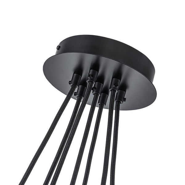 Chandelierias - Modern 7 - Light Clear Oval Glass Cluster Bubble Chandelier - Chandeliers - Matte Black -