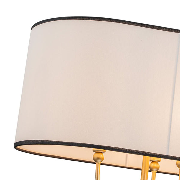 Chandelierias - Modern 8 - Light Fabric Shade Oval Drum Linear Chandelier - Chandelier - Brushed Brass -