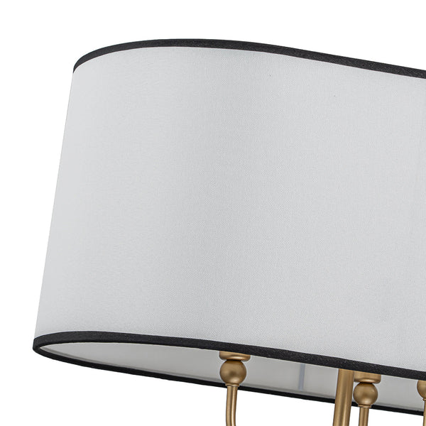 Chandelierias - Modern 8 - Light Fabric Shade Oval Drum Linear Chandelier - Chandelier - Brushed Brass -