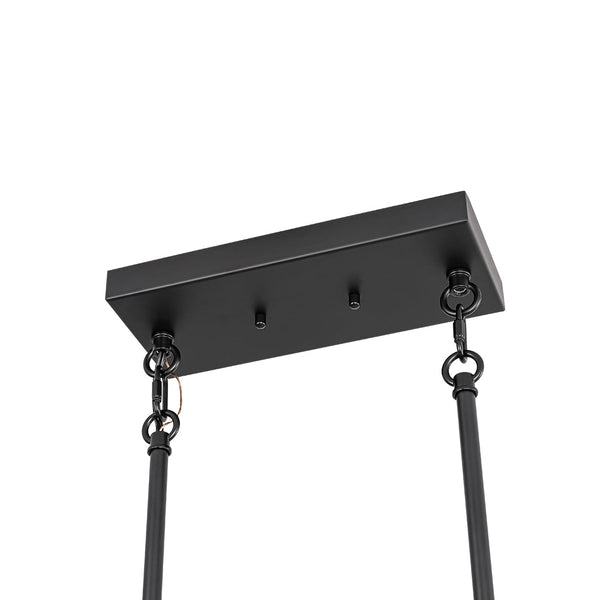 Chandelierias - Modern 8 - Light Seedy Bell Glass Kitchen Island Chandelier - Chandeliers - Black & Gold -