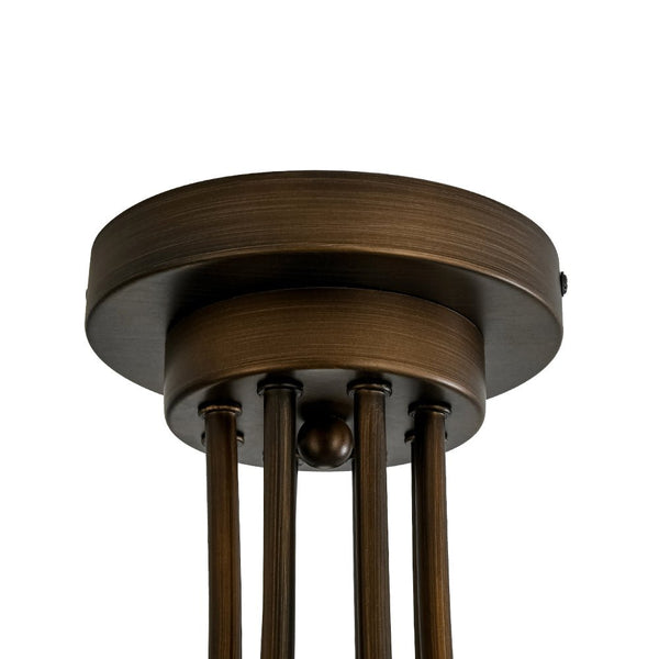 Chandelierias - Modern 8 - Light Water Wrinkled Glass Semi - Flush Mount Chandelier - Semi Flush - Oil - Rubbed Bronze (Back - order & Arrive in 2 - 3 Weeks) -