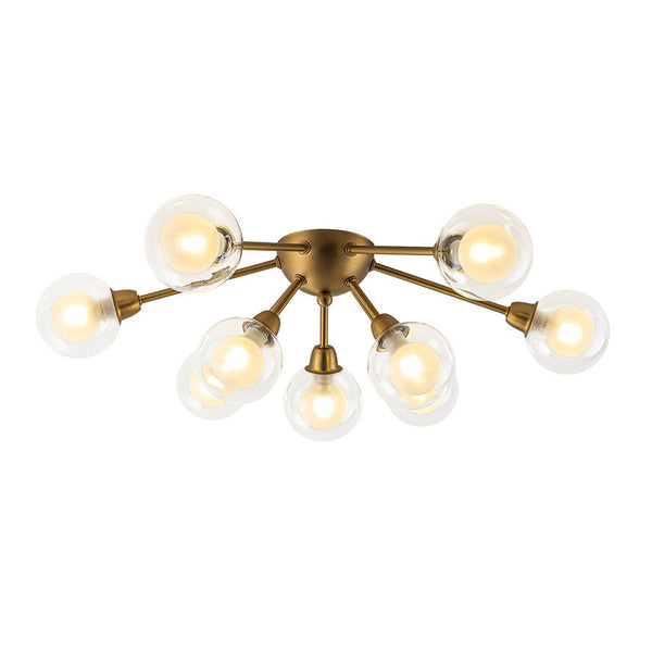 Chandelierias - Modern 9 - Light Hedgehog Bubble Sputnik Semi - flush Mount - Semi Flush - Black -