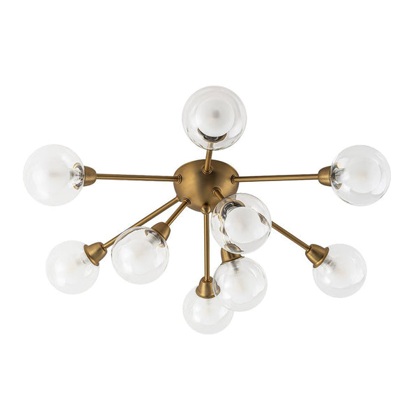 Chandelierias - Modern 9 - Light Hedgehog Bubble Sputnik Semi - flush Mount - Semi Flush - Black -
