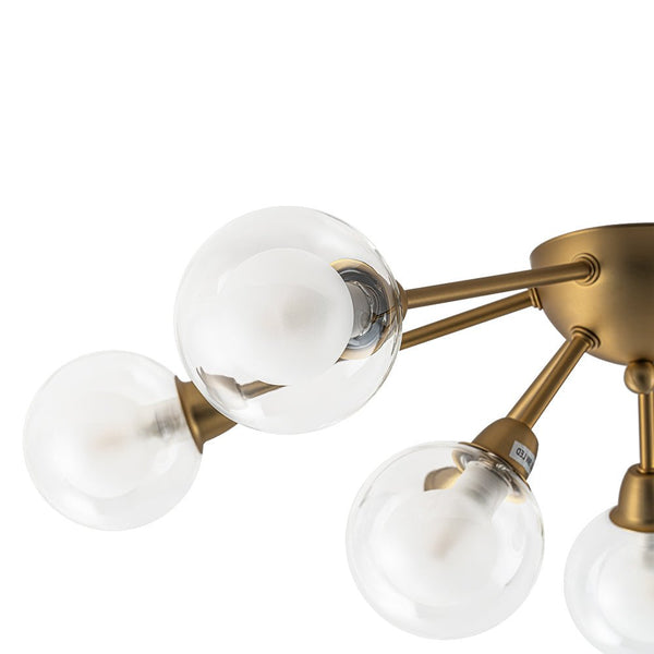 Chandelierias - Modern 9 - Light Hedgehog Bubble Sputnik Semi - flush Mount - Semi Flush - Black -