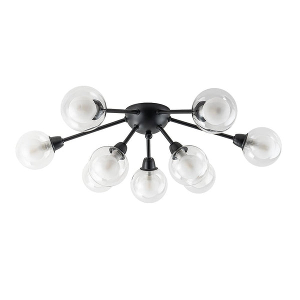 Chandelierias - Modern 9 - Light Hedgehog Bubble Sputnik Semi - flush Mount - Semi Flush - Black -