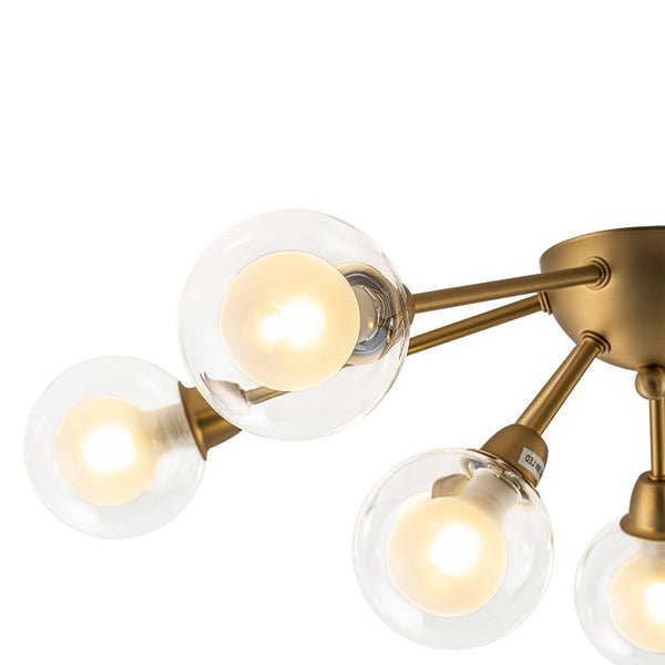 Chandelierias - Modern 9 - Light Hedgehog Bubble Sputnik Semi - flush Mount - Semi Flush - Black -