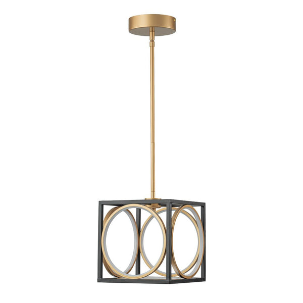 Chandelierias - Modern Black and Gold Square Dimmable LED Pendant - Pendant - Black and Gold -