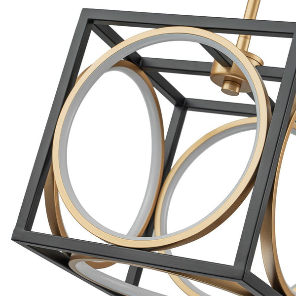 Chandelierias - Modern Black and Gold Square Dimmable LED Pendant - Pendant - Black and Gold -