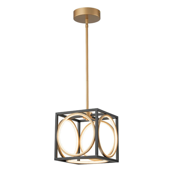 Chandelierias - Modern Black and Gold Square Dimmable LED Pendant - Pendant - Black and Gold -