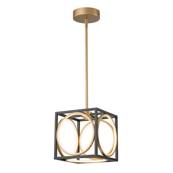Chandelierias - Modern Black and Gold Square Dimmable LED Pendant - Pendant - Black and Gold -
