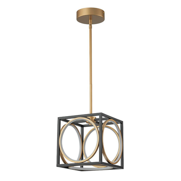 Chandelierias - Modern Black and Gold Square Dimmable LED Pendant - Pendant - Black and Gold -
