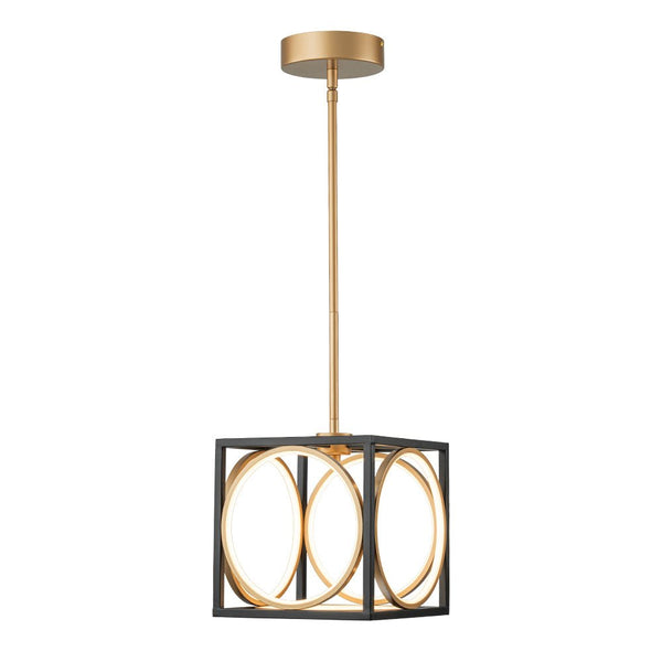 Chandelierias - Modern Black and Gold Square Dimmable LED Pendant - Pendant - Black and Gold -