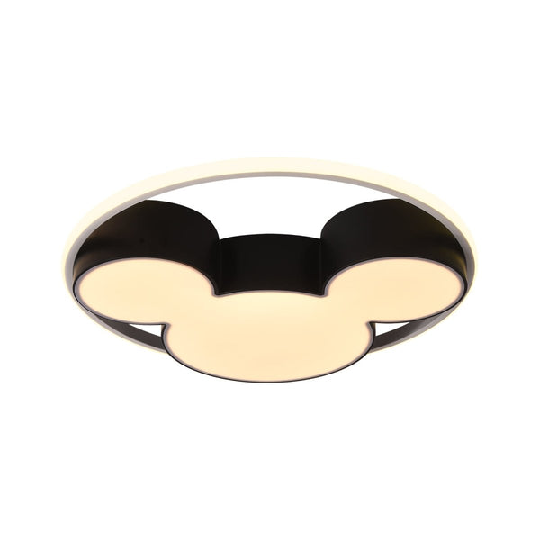 Chandelierias-Modern Black Mickey Mouse Dimmable LED Flush Mount-Flush Mount-20.5 in-