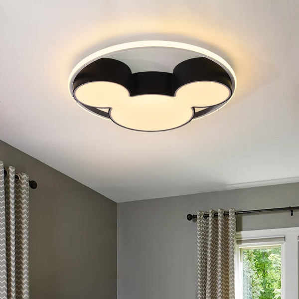 Chandelierias-Modern Black Mickey Mouse Dimmable LED Flush Mount-Flush Mount-20.5 in-