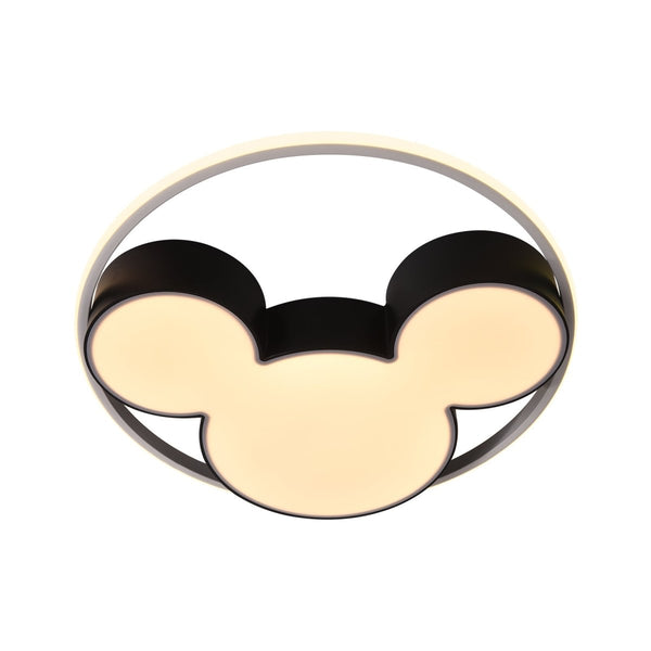 Chandelierias-Modern Black Mickey Mouse Dimmable LED Flush Mount-Flush Mount-20.5 in-